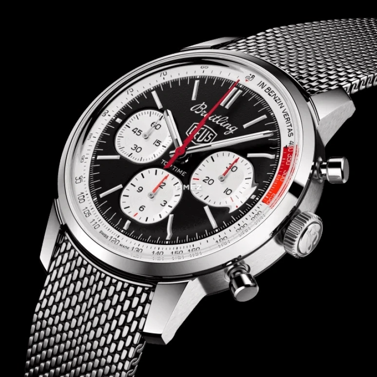 Breitling,Top Time 41mm,41mm,Stainless Steel,Black,White,Automatic,Chronograph,Sapphire,Crystal Glass,AB01765A1B1A1