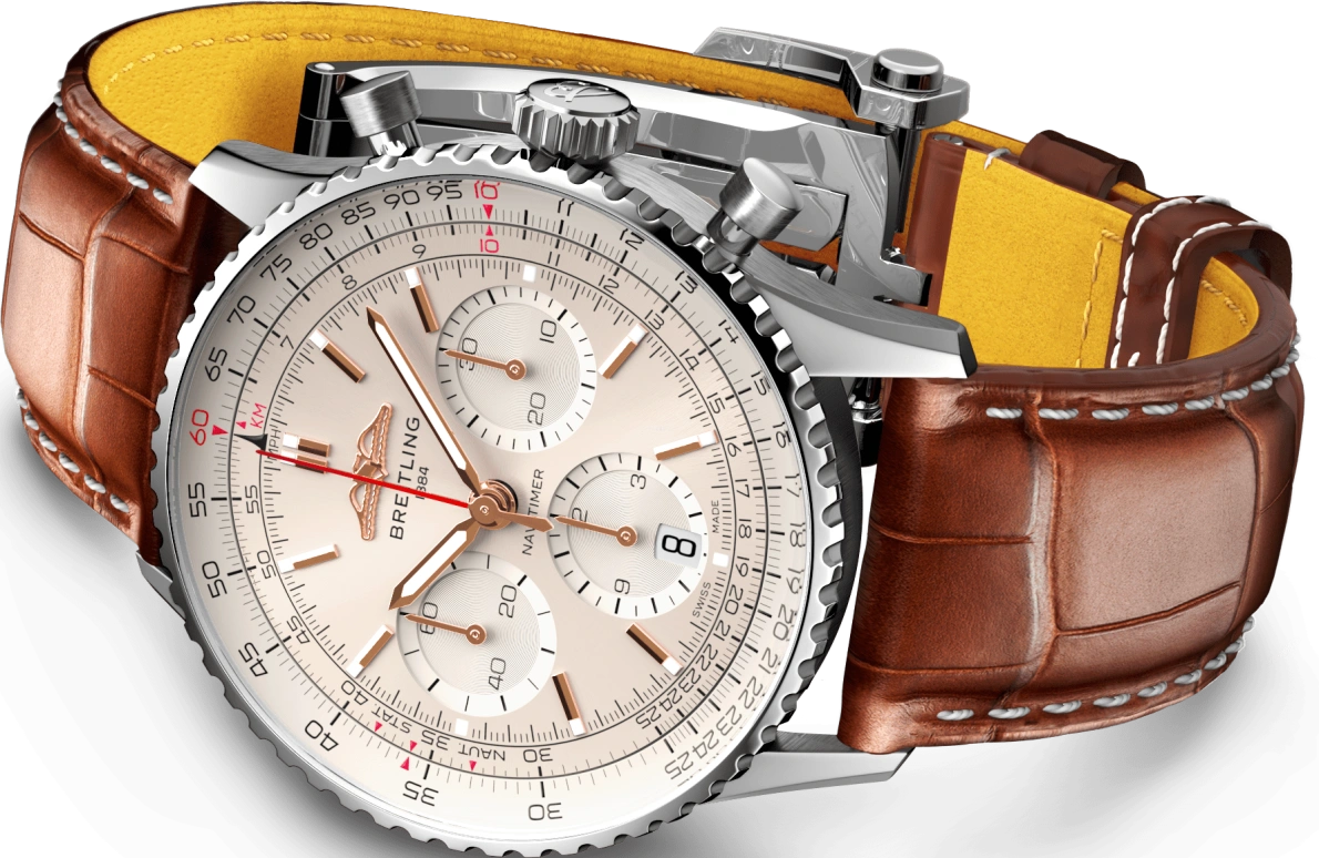 Breitling,Navitimer 41mm,41mm,Stainless Steel,White,Automatic,Chronograph,Day,AB0139211G1P1