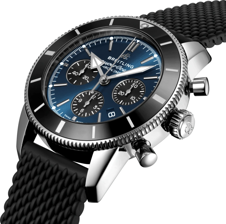 Breitling,Superocean Heritage 44mm,44mm,Stainless Steel,Blue,Automatic,Chronograph,Day,AB0162121C1S1