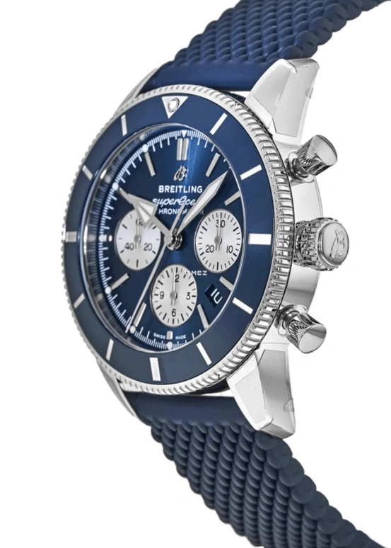 Breitling,Superocean Heritage 44mm,44mm,Stainless Steel,Blue,Silver,Automatic,Chronograph,Day,AB0162161C1S1