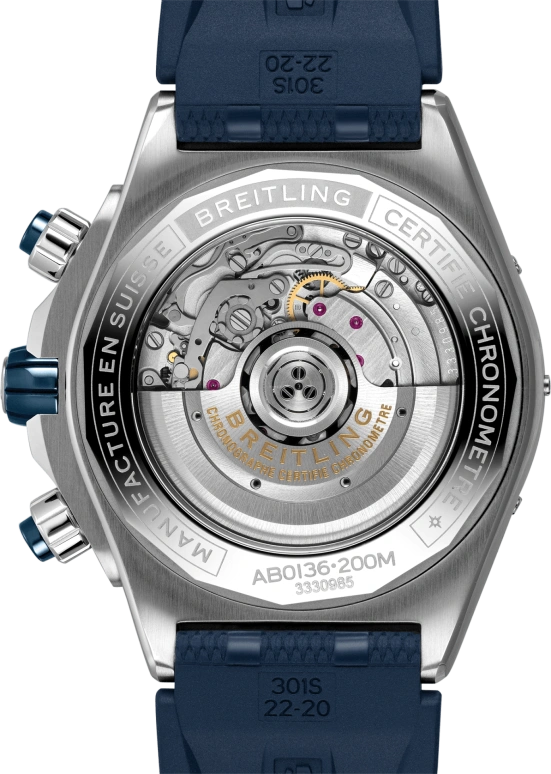 Breitling,Chronomat 44mm,44mm,Ceramic,Stainless Steel,Blue,Automatic,Chronograph,Day,Column Wheel,AB0136161C1S1