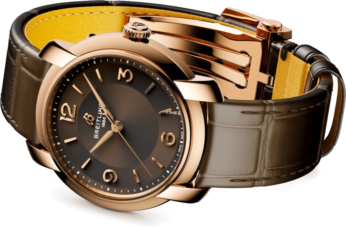 Breitling,Premier 36mm,36mm,Rose Gold,Brown,Automatic,42hours,In-house Caliber,R10310121Q1P1