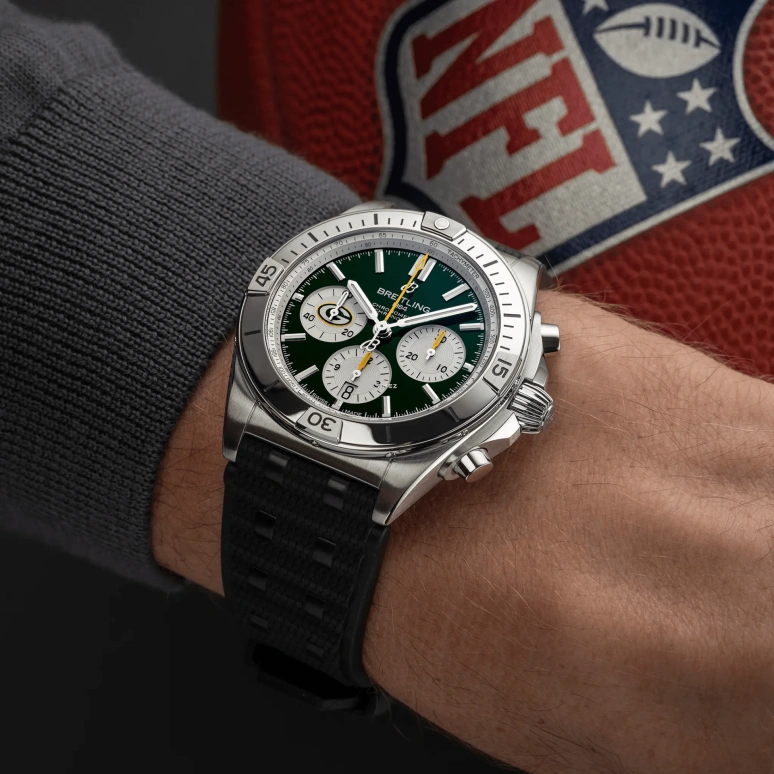 Breitling,Chronomat 42mm,42mm,Stainless Steel,Green,Automatic,Chronograph,Day,AB01342B1L1S1