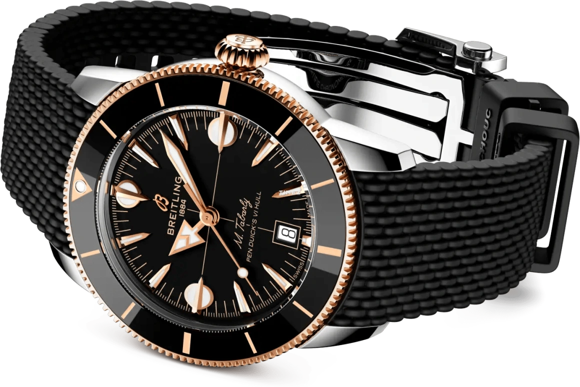 Breitling,Superocean Heritage 42mm,42mm,Stainless Steel,Red Gold,Ceramic,Black,Automatic,Day,78hours,UB31111A1B2S1