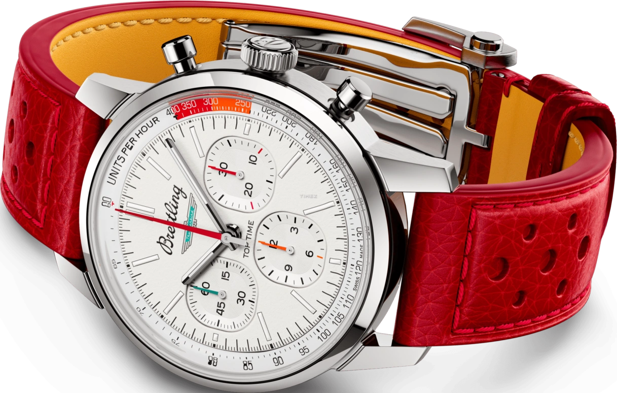 Breitling,Top Time 41mm,41mm,Stainless Steel,White,Automatic,Chronograph,Sapphire,Crystal Glass,AB01766A1A1X1