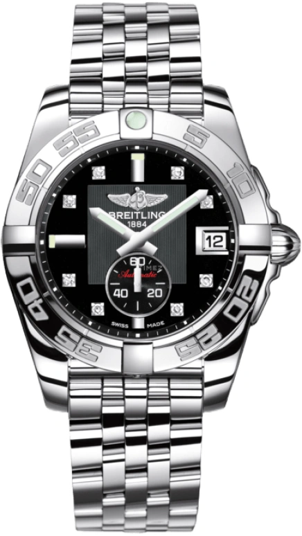 Breitling,Galactic 36mm,36mm,Stainless Steel,Black,Automatic,Chronograph,Day,A3733012,A3733012/BD02/376A