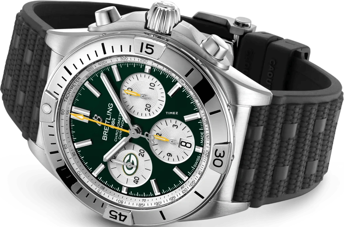 Breitling,Chronomat 42mm,42mm,Stainless Steel,Green,Automatic,Chronograph,Day,AB01342B1L1S1
