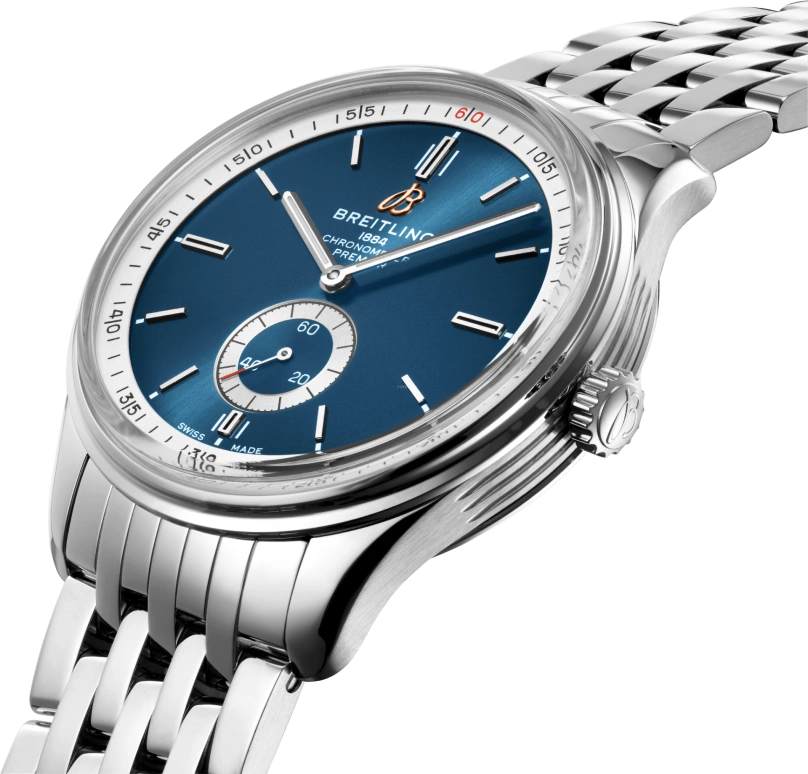 Breitling,Premier 40mm,40mm,Stainless Steel,Blue,Automatic,Chronograph,Date,A37340351C1A1