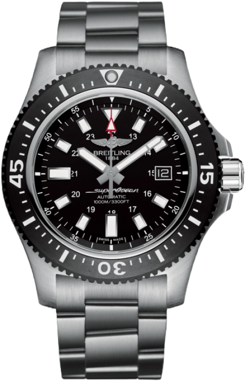 Breitling,Superocean 44mm,44mm,Ceramic,Stainless Steel,Black,Automatic,Day,40hours,Y17393101B1A1