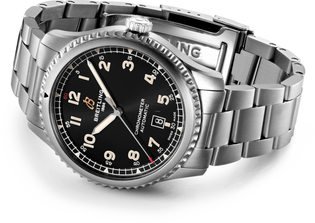 Breitling,Aviatior 8 41mm,41mm,Stainless Steel,Black,Automatic,Chronograph,Date,Anti-magnetic,A17315101B1A1