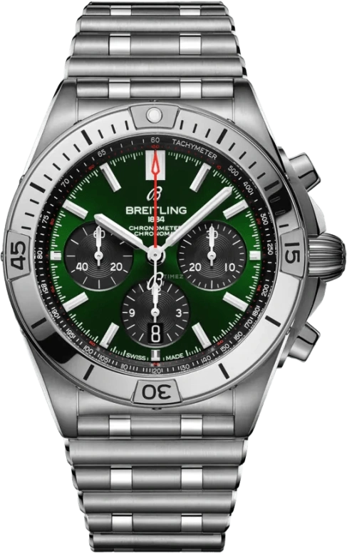 Breitling,Chronomat 42mm,42mm,Stainless Steel,Green,Automatic,Chronograph,Day,AB01343A1L1A1