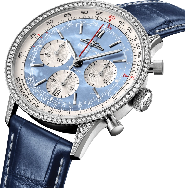 Breitling,Navitimer 41mm,41mm,Stainless Steel,Blue,Automatic,Chronograph,Day,AB01396A1C1P1