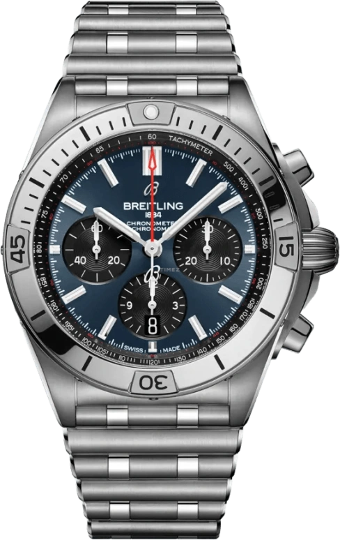 Breitling,Chronomat 42mm,42mm,Stainless Steel,Blue,Automatic,Chronograph,Day,Column Wheel,AB0134101C1A1