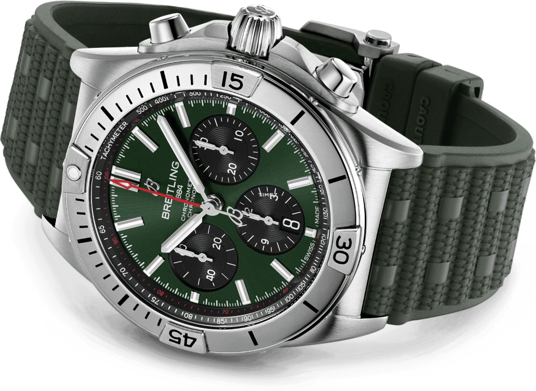 Breitling,Chronomat 42mm,42mm,Stainless Steel,Green,Automatic,Chronograph,Day,AB0134101L2S1