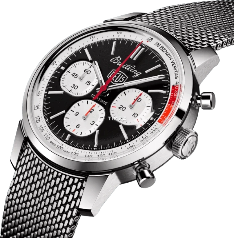 Breitling,Top Time 41mm,41mm,Stainless Steel,Black,White,Automatic,Chronograph,Sapphire,Crystal Glass,AB01765A1B1A1