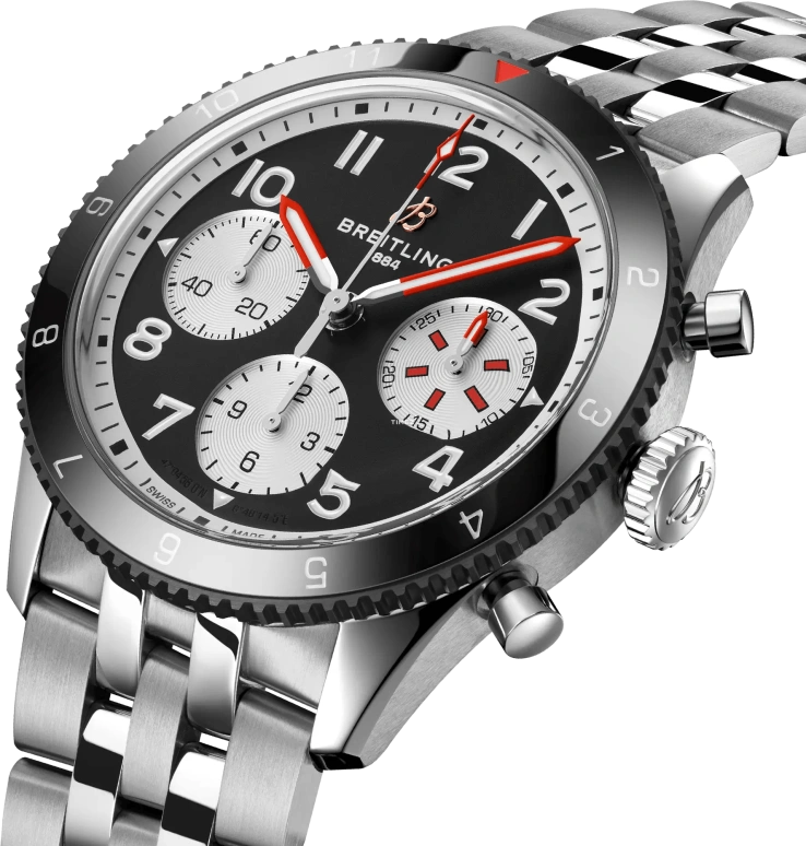 Breitling,Classic AVI 42mm,42mm,Stainless Steel,Black,Automatic,Chronograph,42hours,Y233801A1B1A1