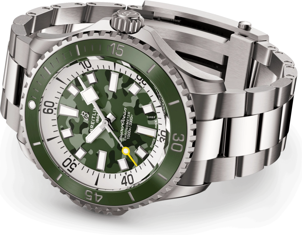 Breitling,Superocean 46mm,46mm,Titanium,Green,Automatic,42hours,In-house Caliber,E10379D31L1E1