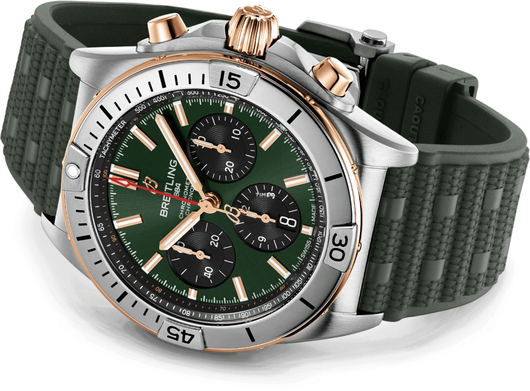 Breitling,Chronomat 42mm,42mm,Stainless Steel,Green,Automatic,Chronograph,Day,UB0134131L1S1