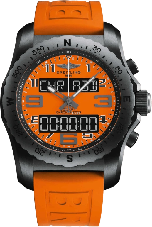 Breitling,Cockpit B50 46mm,46mm,Titanium,Orange,Quartz,Chronograph,Perpetual Calendar,Dule Time,VB50106A101S1