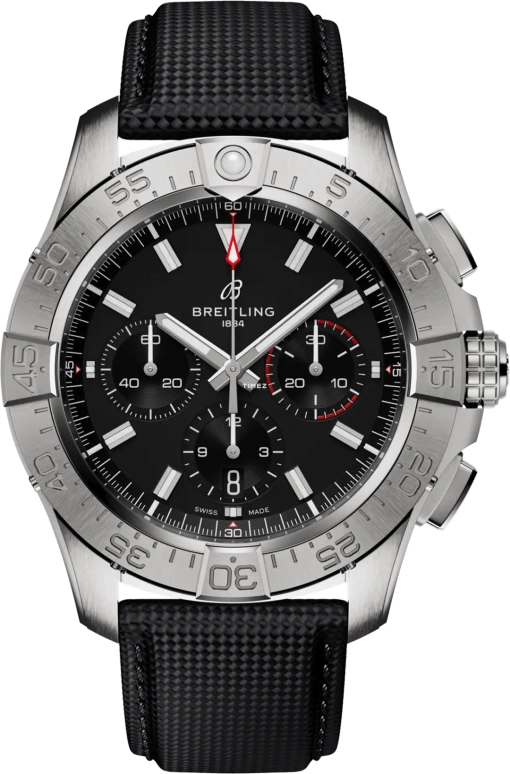 Breitling,Avenger 44mm,44mm,Stainless Steel,Black,Automatic,Chronograph,Day,AB0147101B1X1