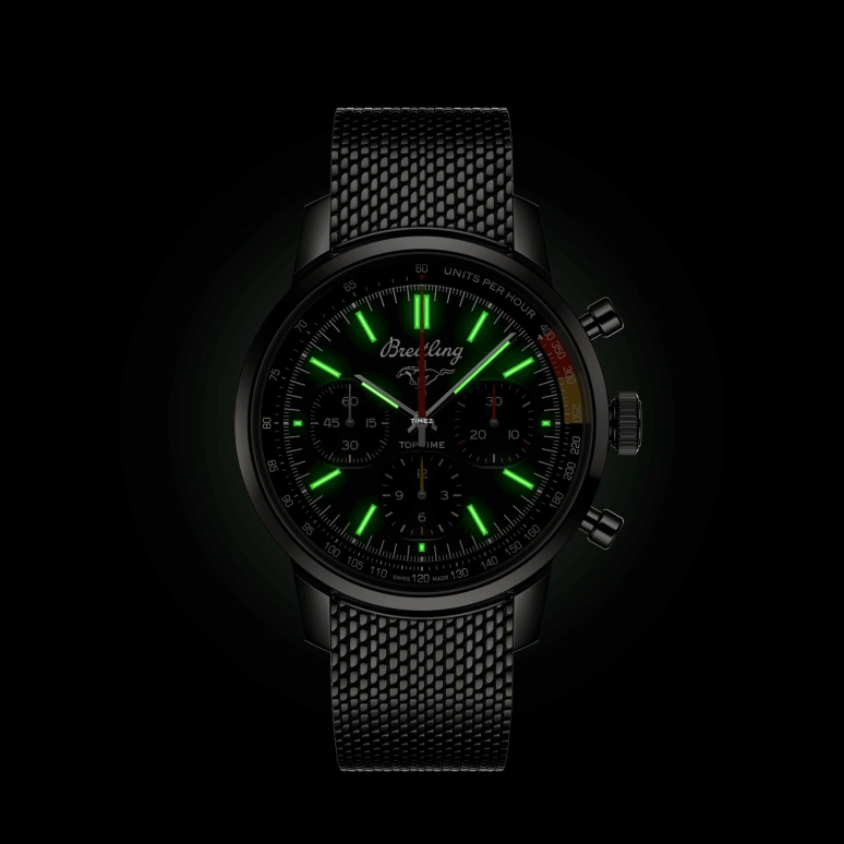 Breitling,Top Time 41mm,41mm,Stainless Steel,Green,Automatic,Chronograph,Sapphire,Crystal Glass,AB01762A1L1A1