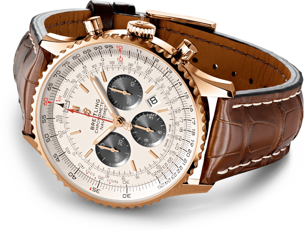 Breitling,Navitimer 46mm,46mm,Red Gold,White,Black,Automatic,Chronograph,Day,RB0127121G1P2