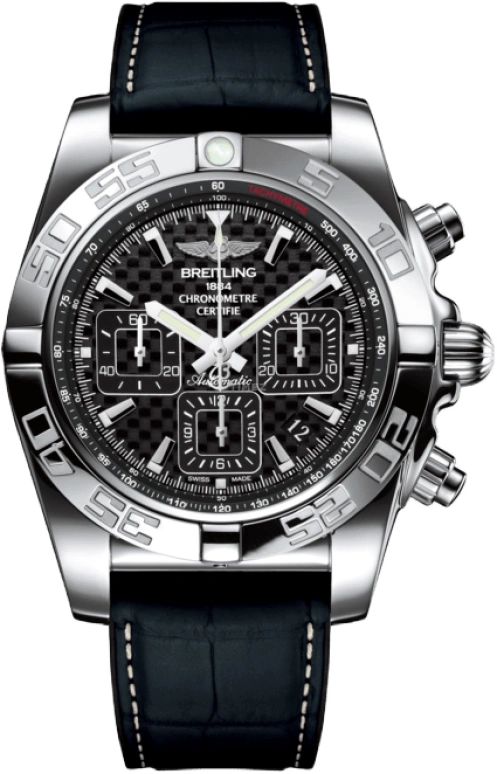 Breitling,Chronomat 44mm,44mm,Stainless Steel,Black,Automatic,Chronograph,Day,Column Wheel,AB011012,AB011012/BF76/296S/A20D.4