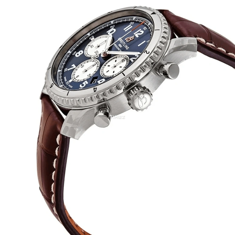 Breitling,Aviatior 8 43mm,43mm,Stainless Steel,Blue,Automatic,Chronograph,Day,AB0119131C1P4