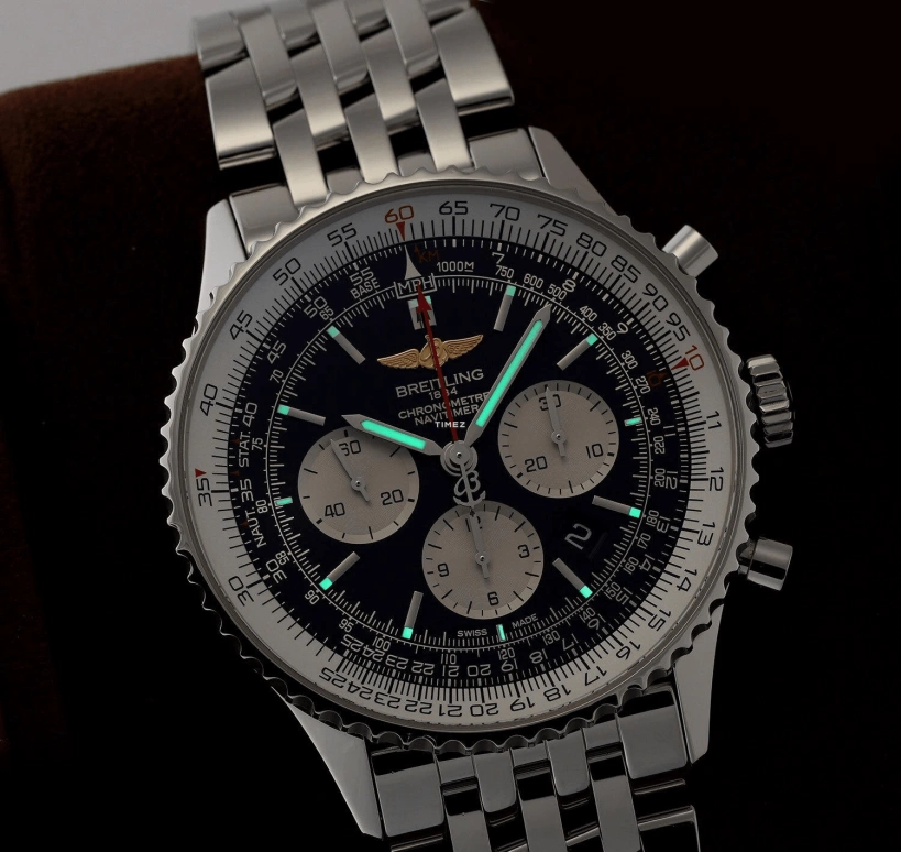 Breitling,Navitimer 46mm,46mm,Stainless Steel,Black,Automatic,Chronograph,Day,AB012721,AB012721/BD09/443A