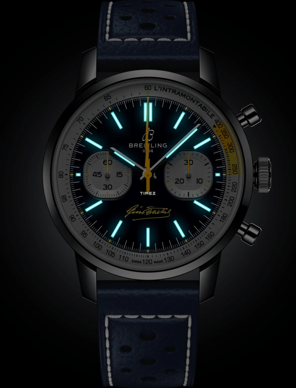 Breitling,Top Time 41mm,41mm,Stainless Steel,Blue,White,Automatic,Chronograph,70hours,AB01767A1C1X1
