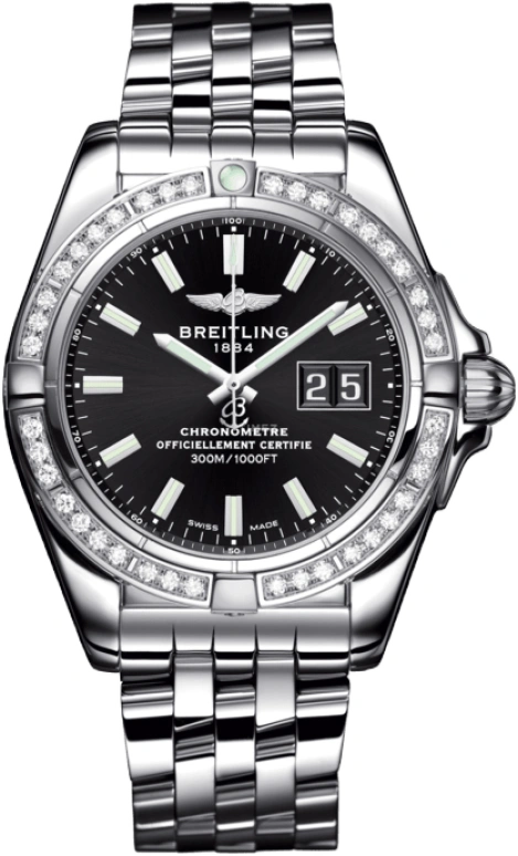 Breitling,Galactic 41mm,41mm,Stainless Steel,Black,Automatic,Big Date,42hours,A49350LA,A49350LA/BE58/366A