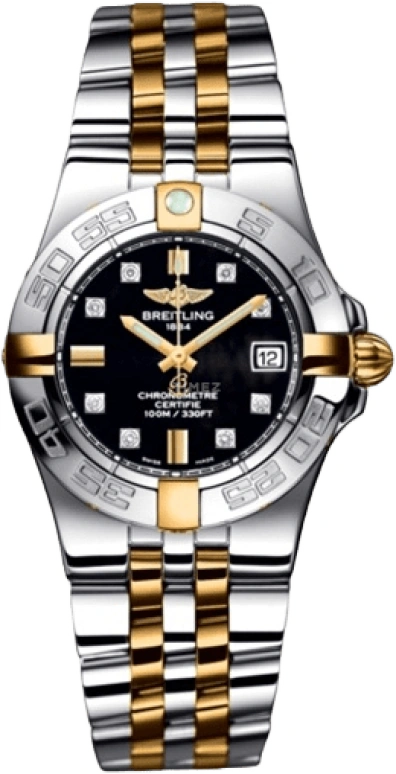 Breitling,Galactic 30mm,30mm,Yellow Gold,Stainless Steel,Black,Quartz,Day,26280hours,B71340L2,B71340L2/BA15/368D