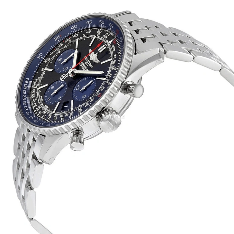 Breitling,Navitimer 43mm,43mm,Stainless Steel,Black,Blue,Automatic,Chronograph,Day,AB012116,AB012116/BE09/447A