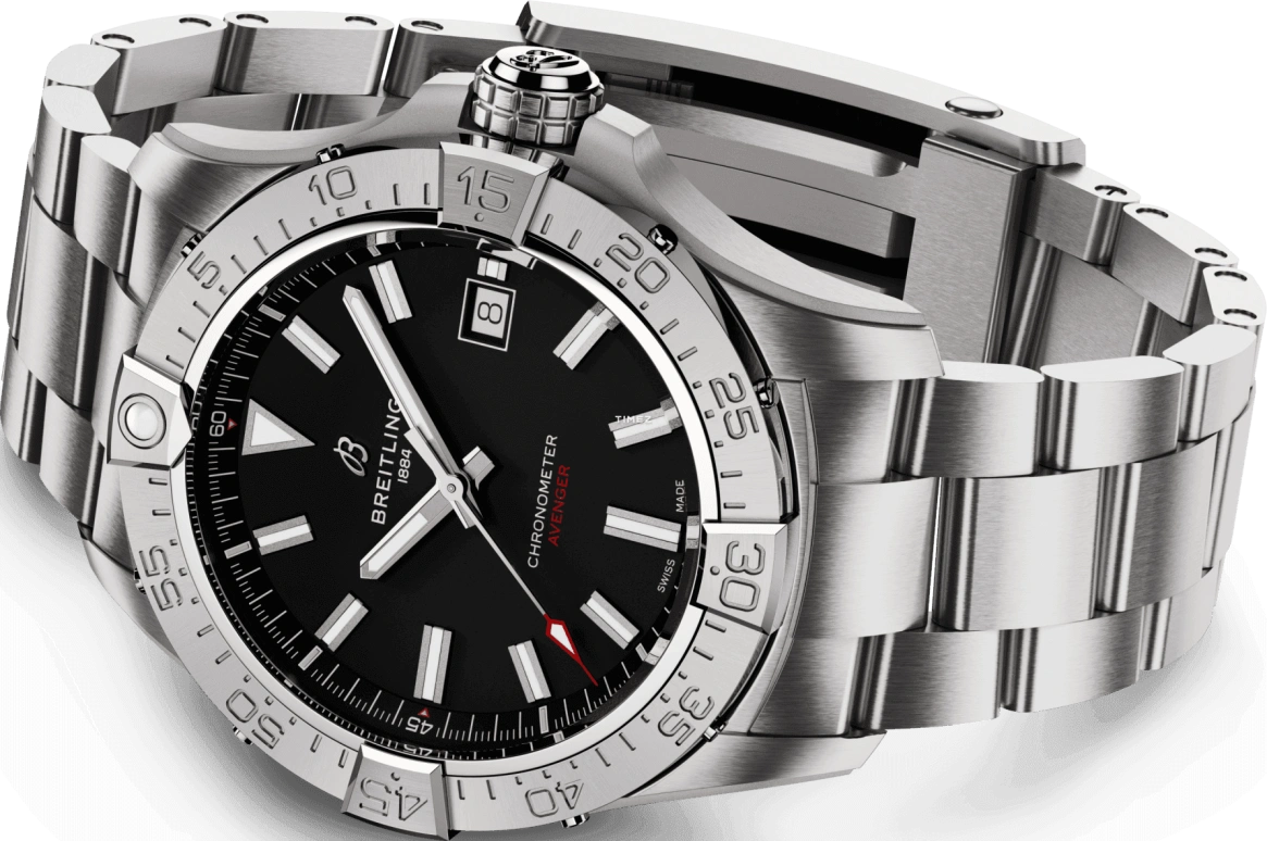 Breitling,Avenger 42mm,42mm,Stainless Steel,Black,Automatic,Day,Sapphire,Crystal Glass,A17328101B1A1