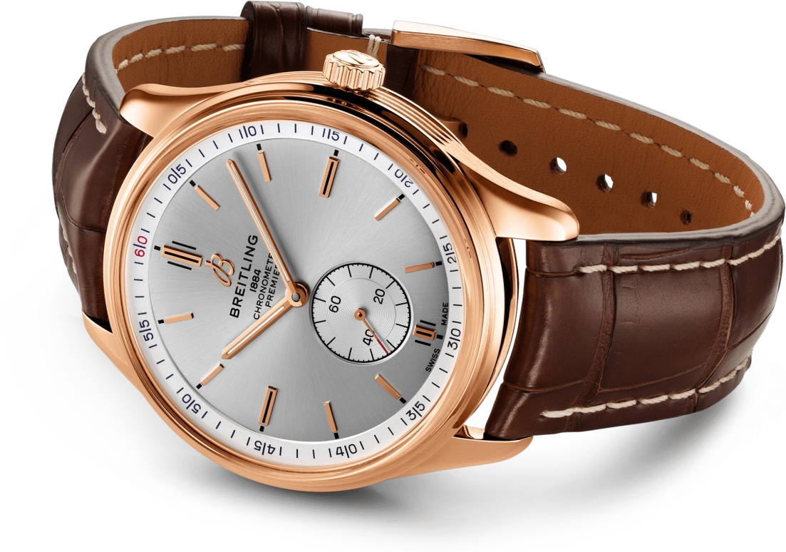 Breitling,Premier 40mm,40mm,Red Gold,Silver,Automatic,Chronograph,Date,R37340351G1P1