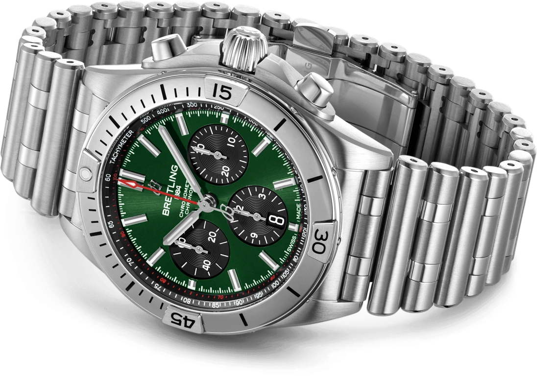 Breitling,Chronomat 42mm,42mm,Stainless Steel,Green,Automatic,70hours,In-house Caliber,AB0134101L1A1