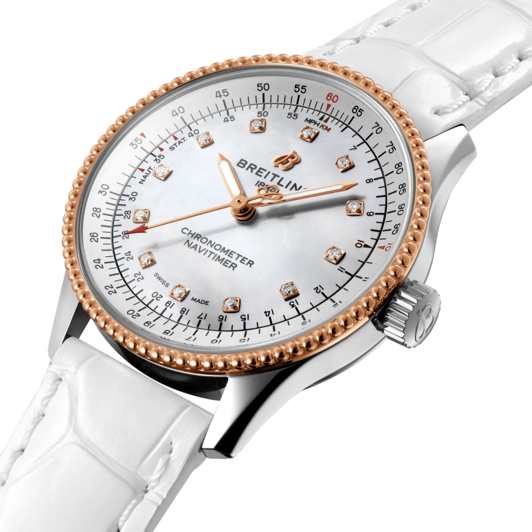Breitling,Navitimer 35mm,35mm,Stainless Steel,White,Automatic,38hours,In-house Caliber,U17395211A1P3