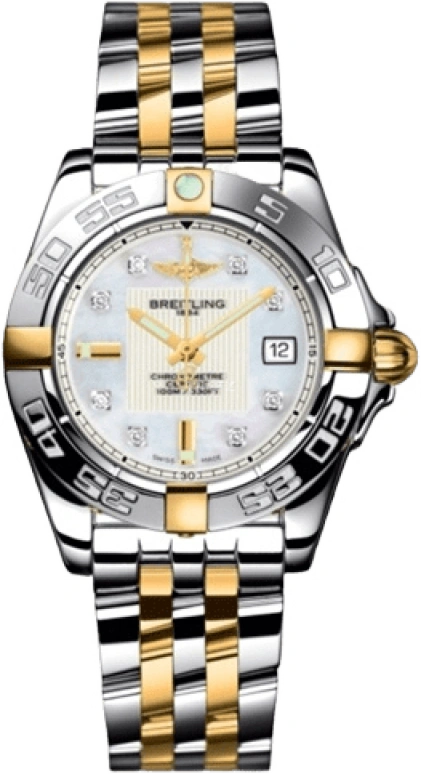 Breitling,Galactic 32mm,32mm,Yellow Gold,Stainless Steel,Silver,Quartz,Day,26280hours,B71356L2,B71356L2/A710/367D