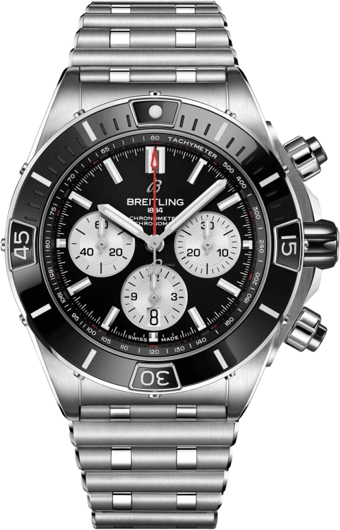 Breitling,Chronomat 44mm,44mm,Ceramic,Stainless Steel,Black,Automatic,Chronograph,Day,AB0136251B1A1