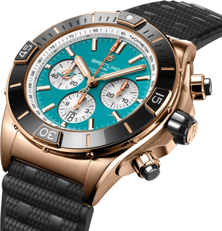 Breitling,Chronomat 44mm,44mm,Red Gold,Ceramic,Blue,Automatic,Chronograph,Day,RB01366A1L2S1