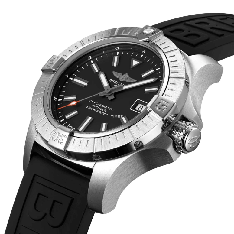 Breitling,Avenger 45mm,45mm,Stainless Steel,Black,Automatic,Sapphire,Crystal Glass,Round,A173192A1B1S1