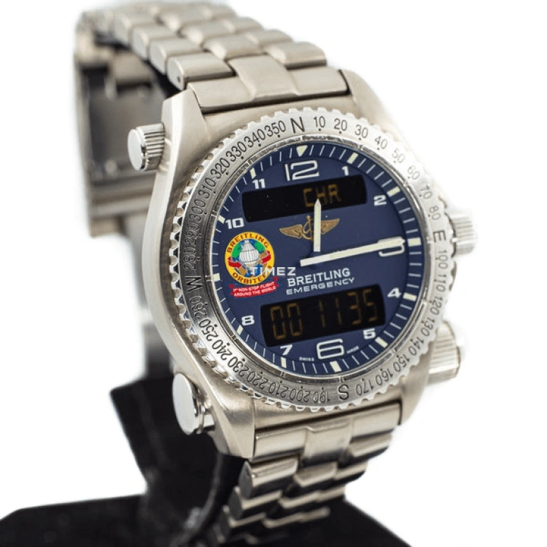 Breitling,Emergency 43mm,43mm,Titanium,Blue,Quartz,Countdown,Chronograph,Perpetual Calendar,Date,35040hours,In-house Caliber,E56321 ORBITER