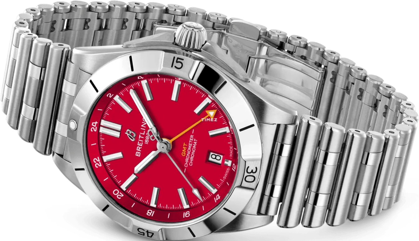 Breitling,Chronomat 40mm,40mm,Stainless Steel,Red,Automatic,Day,Dule Time,A32398B81K1A1