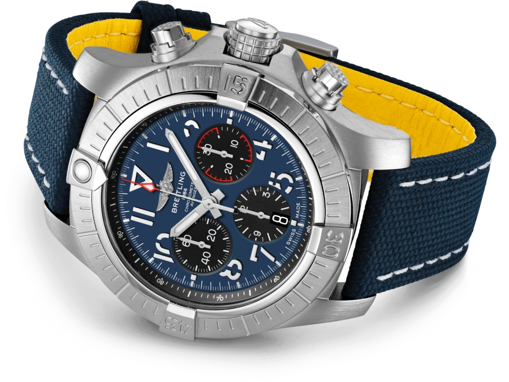 Breitling,Avenger 45mm,45mm,Stainless Steel,Blue,Automatic,Chronograph,Date,Column Wheel,AB01821A1C1X1
