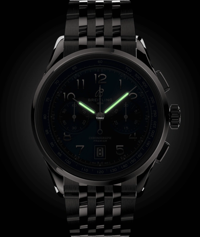 Breitling,Other 42mm,42mm,Stainless Steel,Green,Automatic,Chronograph,Day,AB0145371L1A1