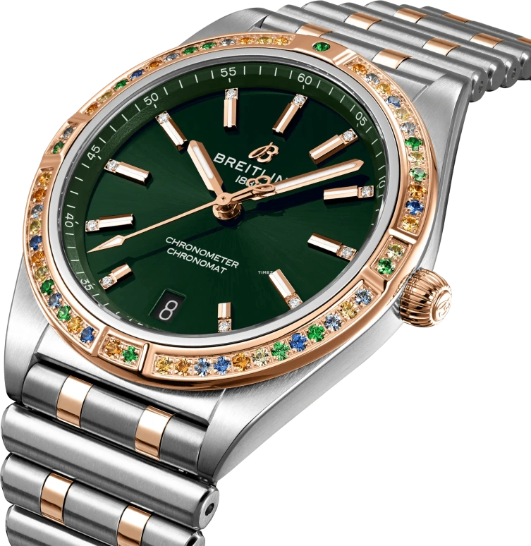 Breitling,Chronomat 36mm,36mm,Stainless Steel,Dark Green,Automatic,Day,42hours,U10380611L1U1