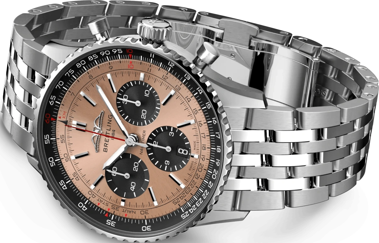 Breitling,Navitimer 43mm,43mm,Stainless Steel,Bronze,Automatic,Chronograph,Day,AB0138241K1A1