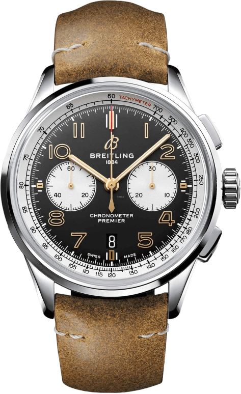 Breitling,Premier 42mm,42mm,Stainless Steel,Black,White,Automatic,Chronograph,Day,AB0118A21B1X2