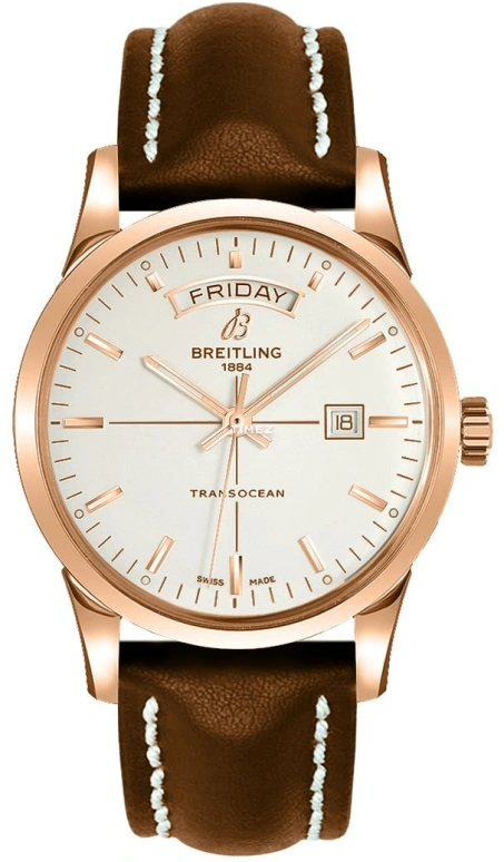Breitling,Transocean 43mm,43mm,Red Gold,Cream,Automatic,Date,Day,R4531012,R4531012/G752/437X/R20BA.1
