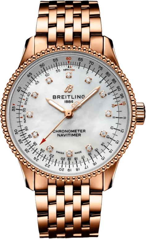 Breitling,Navitimer 35mm,35mm,Red Gold,White,Automatic,38hours,In-house Caliber,R17395211A1R1